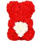 Spingos meškiukas iš rožių su dėžute, 25x17x16 cm kaina ir informacija | Kitos originalios dovanos | pigu.lt