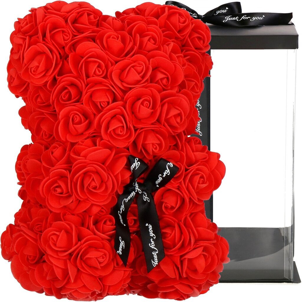 Meškiukas iš rožių dėžutėje, 25x17x16 cm kaina ir informacija | Kitos originalios dovanos | pigu.lt