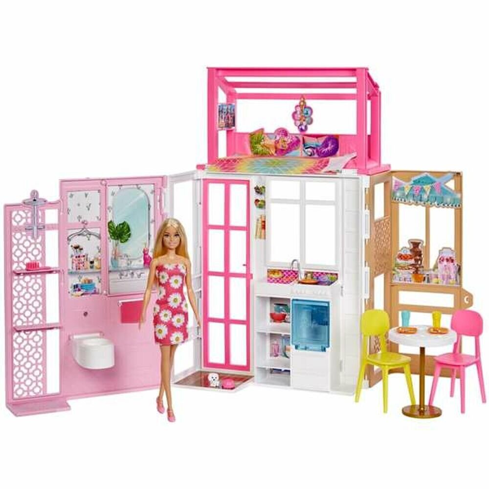 Lėlių namas Barbie 2 Floors With Doll Fully Furnished kaina ir informacija | Žaislai mergaitėms | pigu.lt