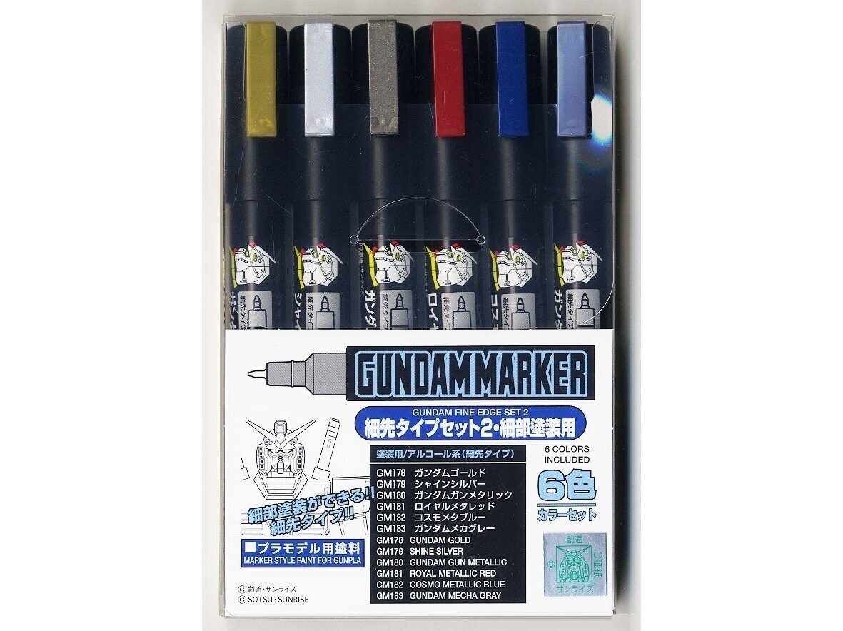 Žymeklių komplektas Mr.Hobby Gundam Marker Fine Edge Set 2, GMS-126 kaina ir informacija | Piešimo, tapybos, lipdymo reikmenys | pigu.lt