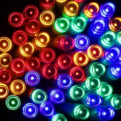 LED lempučių girlianda pakraunama baterijomis (120 LED, spalvota) kaina ir informacija | Girliandos | pigu.lt