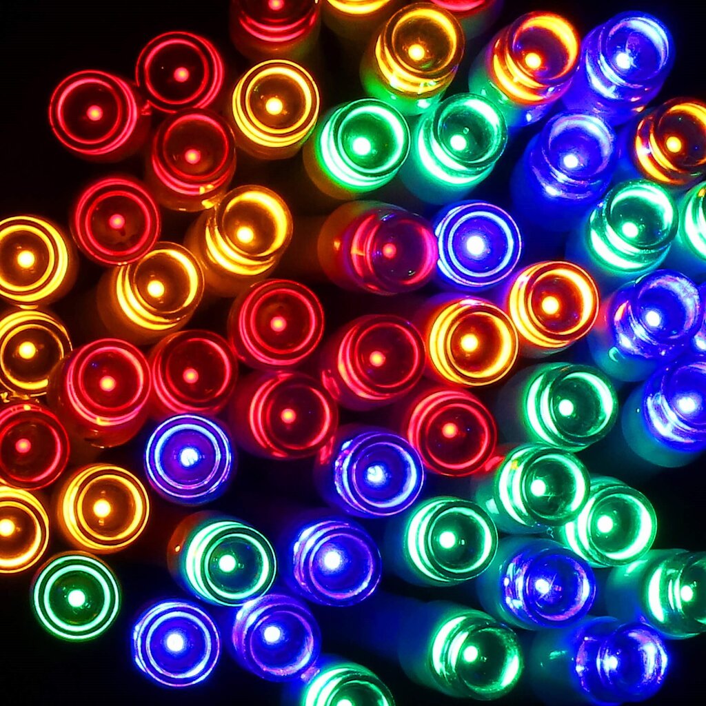 LED lempučių girlianda pakraunama baterijomis (120 LED, spalvota) цена и информация | Girliandos | pigu.lt
