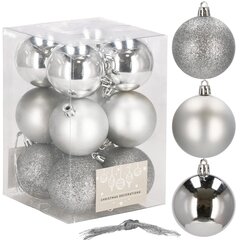 Kalėdinių sidabrinių žaisliukų rinkinys kaina ir informacija | Dekoracijos šventėms | pigu.lt