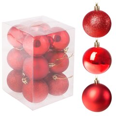 Kalėdinių raudonų žaisliukų rinkinys kaina ir informacija | Dekoracijos šventėms | pigu.lt