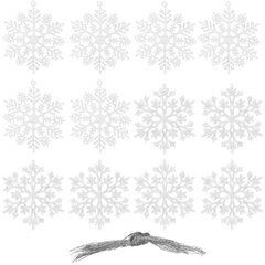 Kalėdinė dekoracija Snaigės, 12 vnt. kaina ir informacija | Dekoracijos šventėms | pigu.lt