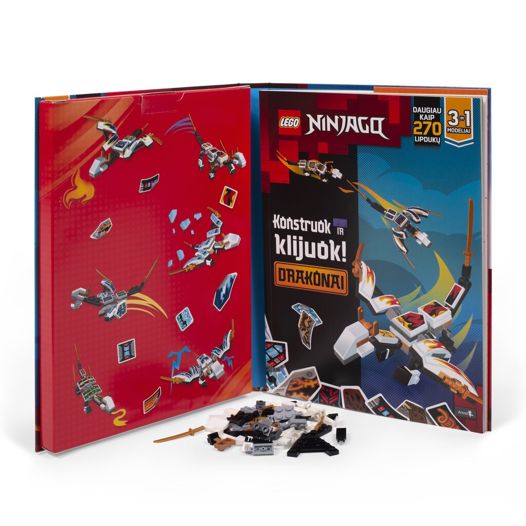 LEGO® NINJAGO Veiklos knygelė Konstruok ir klijuok: NINJAGO drakonai kaina ir informacija | Knygos paaugliams ir jaunimui | pigu.lt