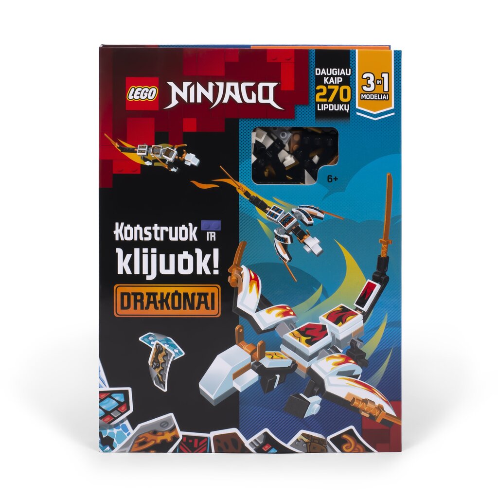 LEGO® NINJAGO Veiklos knygelė Konstruok ir klijuok: NINJAGO drakonai kaina ir informacija | Knygos paaugliams ir jaunimui | pigu.lt