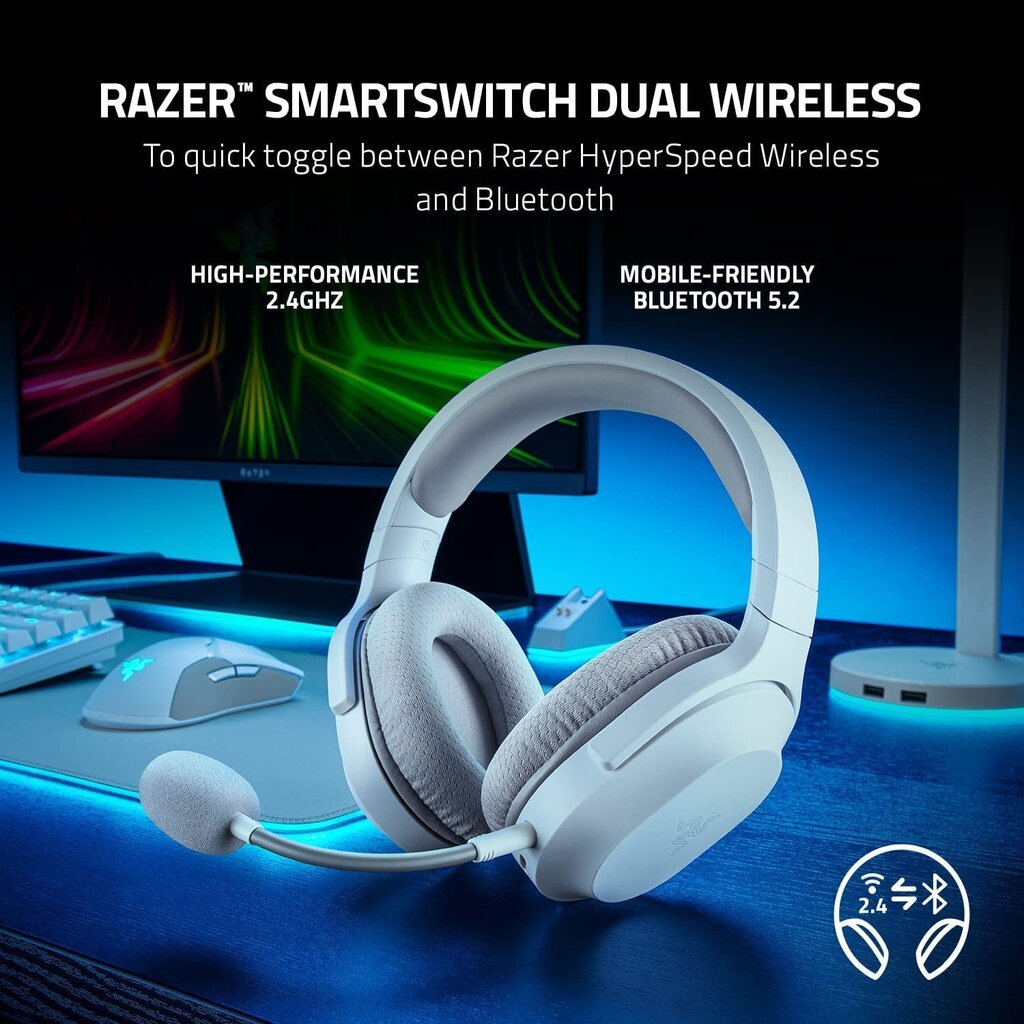 Razer Barracuda X - Mercury (2021) kaina ir informacija | Ausinės | pigu.lt