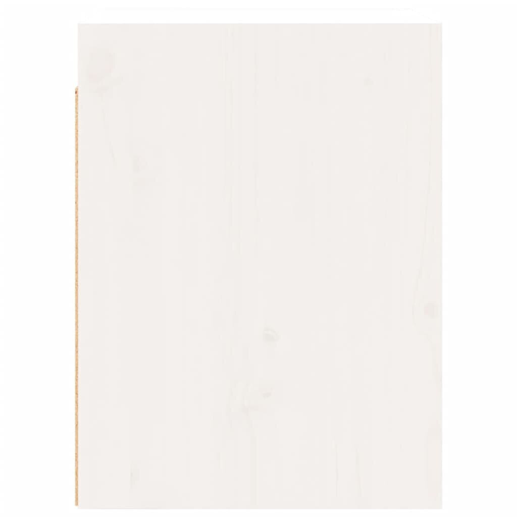 vidaXL Sieninė spintelė, balta, 30x30x40cm, pušies masyvas kaina ir informacija | Lentynos | pigu.lt