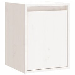 vidaXL Sieninė spintelė, balta, 30x30x40cm, pušies masyvas цена и информация | Полки | pigu.lt