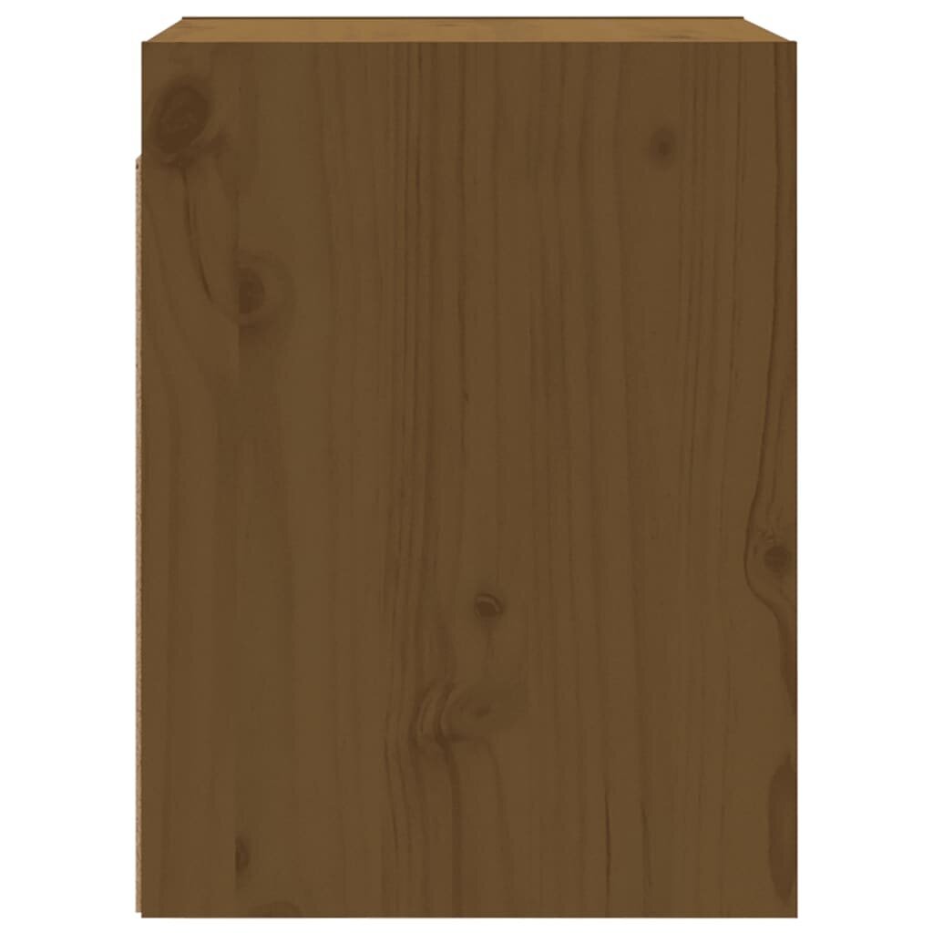 vidaXL Sieninė spintelė, medaus ruda, 30x30x40cm, pušies masyvas kaina ir informacija | Lentynos | pigu.lt