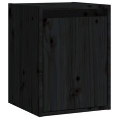 vidaXL Sieninė spintelė, juoda, 30x30x40cm, pušies medienos masyvas цена и информация | Полки | pigu.lt