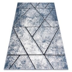 Kilimas Šiuolaikinis COZY 8872 Wall, geometrinis, trikampiai - Struktūrinis, dviejų sluoksnių vilna mėlyna kaina ir informacija | Kilimai | pigu.lt