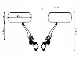 Комплект велосипедных зеркал L9C, черный цвет цена и информация | Другие аксессуары для велосипеда | pigu.lt