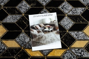 Современная ковровая дорожка Gloss 400B 86, геометрическая, чёрная / золотая цена и информация | Ковры | pigu.lt