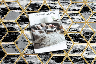 Современная ковровая дорожка Gloss 409A 82, чёрная / серая / золотая цена и информация | Ковры | pigu.lt