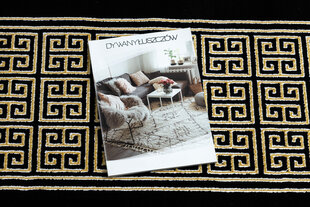 Современная ковровая дорожка Gloss 6776 86, чёрная / золотая цена и информация | Ковры | pigu.lt