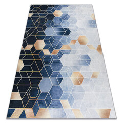 ANDRE 1216 plovimo kilimas kubas, Geometrinis neslystantis - mėlyna kaina ir informacija | Kilimai | pigu.lt