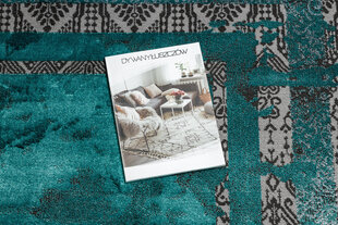 Modernus DE LUXE kilimas 1516 Rėmelis vintage - struktūrinis žalias / antracitas kaina ir informacija | Kilimai | pigu.lt