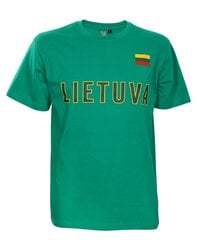 Marškinėliai vyrams Lietuva, žali kaina ir informacija | Lietuviška sirgalių atributika | pigu.lt