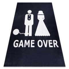 Plaunamas kilimas BAMBINO 2104 'Game over' vestuvės, bernvakaris, neslystantis - juodas kaina ir informacija | Kilimai | pigu.lt