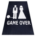 Plaunamas kilimas BAMBINO 2104 'Game over' vestuvės, bernvakaris, neslystantis - juodas
