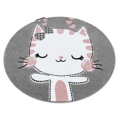Ковёр круглый Petit Kitty, серый цена и информация | Ковры | pigu.lt