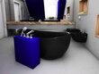 Laisvai pastatoma vonia GIANNA 185 cm, juoda, click-clack + sifonas, kompozitas цена и информация | Vonios | pigu.lt