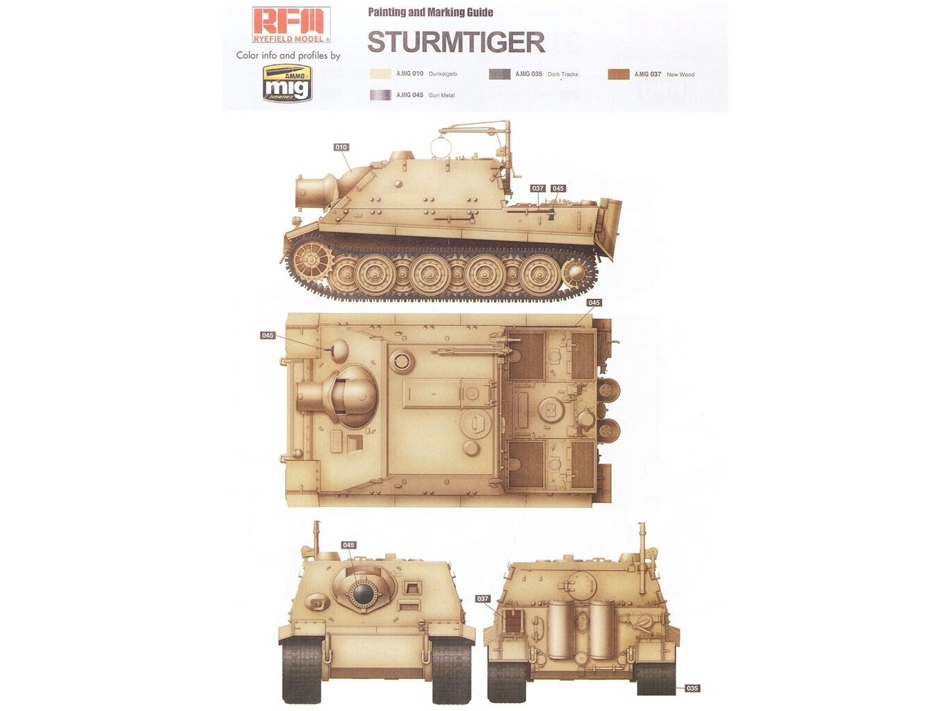 Surenkamas modelis Sturmmorser Tiger RM61 L/5,4 / 38 cm Rye Field Model, RFM-5012 kaina ir informacija | Konstruktoriai ir kaladėlės | pigu.lt