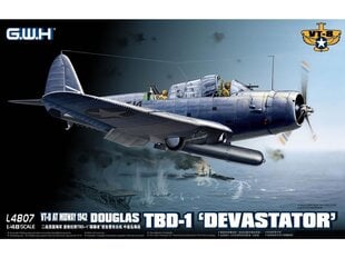 Сборная пластиковая модель Great Wall Hobby - VT-8 at Midway 1942 Douglas TBD-1 'Devastator', 1/48, L4807 цена и информация | Конструкторы и кубики | pigu.lt