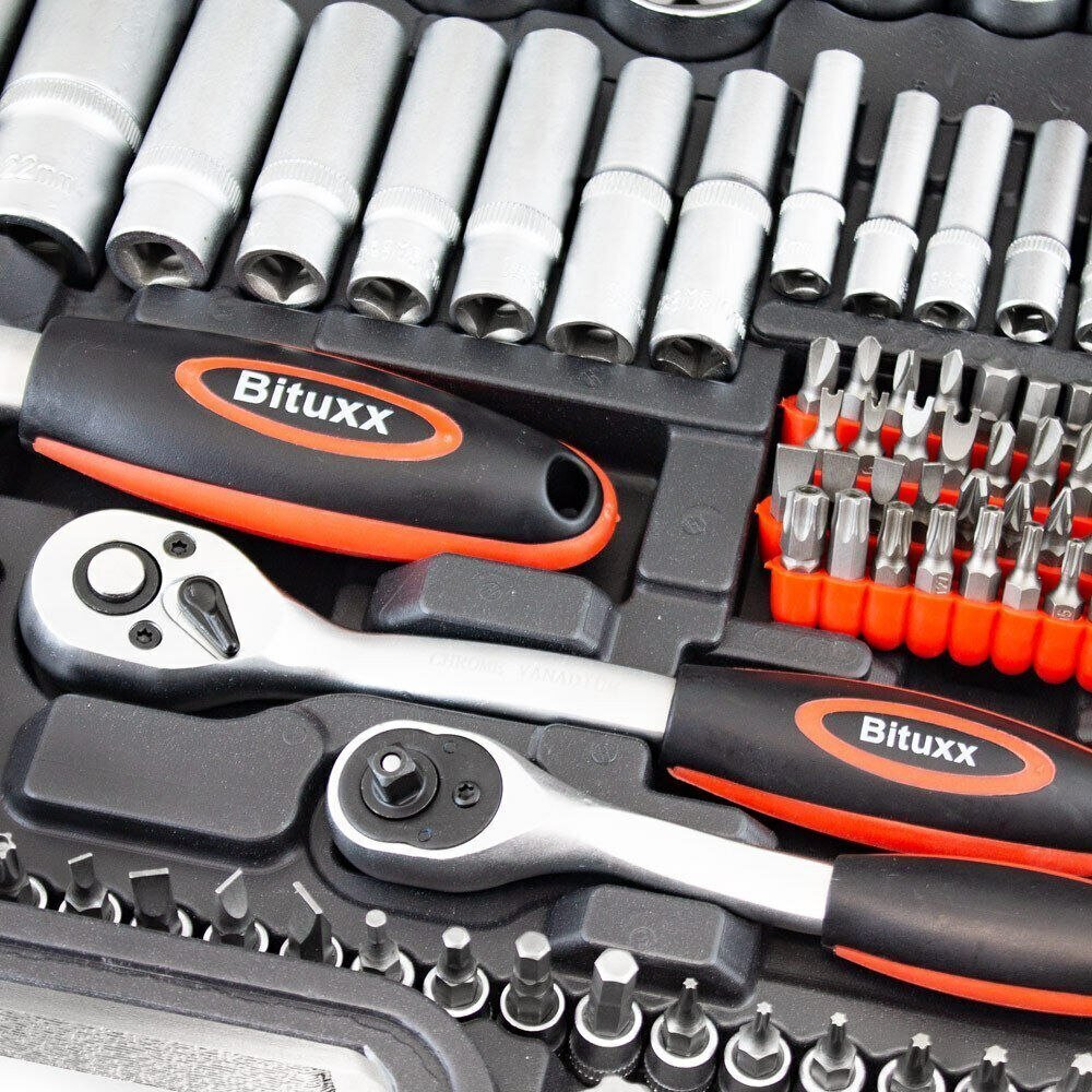 Įrankių rinkinys Bituxx, 215 dalių kaina ir informacija | Mechaniniai įrankiai | pigu.lt