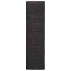 vidaXL Kilimas, juodos spalvos, 80x300cm, natūralus sizalis цена и информация | Ковры | pigu.lt