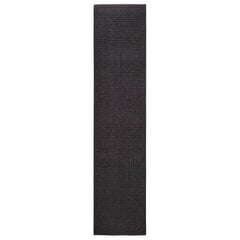 vidaXL Kilimas, juodos spalvos, 80x350cm, natūralus sizalis цена и информация | Ковры | pigu.lt