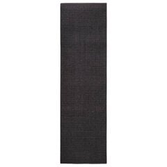 vidaXL Kilimas, juodos spalvos, 100x350cm, natūralus sizalis цена и информация | Ковры | pigu.lt