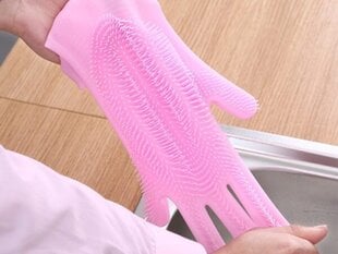 Dishwashing gloves silicone kitchen scrubber цена и информация | Инвентарь для уборки и принадлежности | pigu.lt