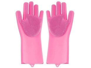 Dishwashing gloves silicone kitchen scrubber цена и информация | Инвентарь для уборки и принадлежности | pigu.lt