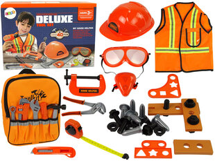 Žaislinis statybos įrankių rinkinys berniukams Lean Toys, oranžinis kaina ir informacija | Žaislai berniukams | pigu.lt