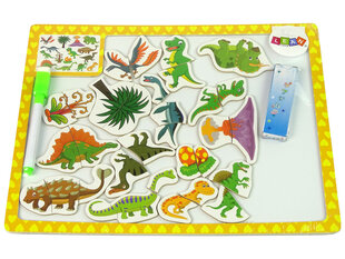 Magnetinės lenta su žymekliu LeanToys Dinozaurai kaina ir informacija | Lavinamieji žaislai | pigu.lt