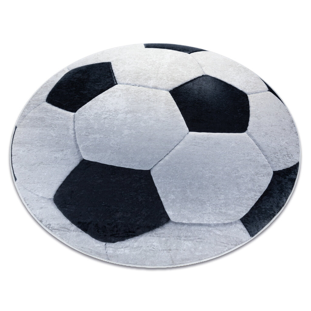 BAMBINO 2139 apskritimo plovimo kilimas Futbolo kamuolys vaikams nuo slydimo - juodas / baltas цена и информация | Kilimai | pigu.lt