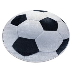 Моющийся ковер BAMBINO 2139 круг - футбол для детей нескользящий - черный / белый цена и информация | Ковры | pigu.lt