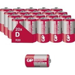 R20 GP Battery Powercell 1.5V S2 Mono UM-1 20vnt. kaina ir informacija | Elementai | pigu.lt