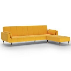 Dvivietė sofa-lova su pakoja vidaXL, geltona kaina ir informacija | Sofos | pigu.lt