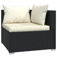 Sodo baldų komplektas, su pagalvėlėmis, 7 dalių, juodas kaina ir informacija | Lauko baldų komplektai | pigu.lt