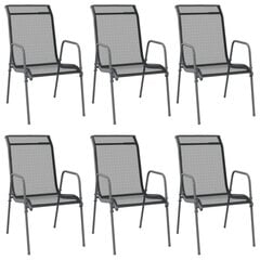 Sodo kėdės, pilkos, 6 vnt. kaina ir informacija | Lauko kėdės, foteliai, pufai | pigu.lt