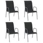 Sodo kėdės, juodos, 4 vnt. kaina ir informacija | Lauko kėdės, foteliai, pufai | pigu.lt