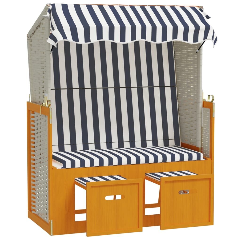 Paplūdimio kėdė su stogeliu, balta/mėlyna kaina ir informacija | Lauko kėdės, foteliai, pufai | pigu.lt