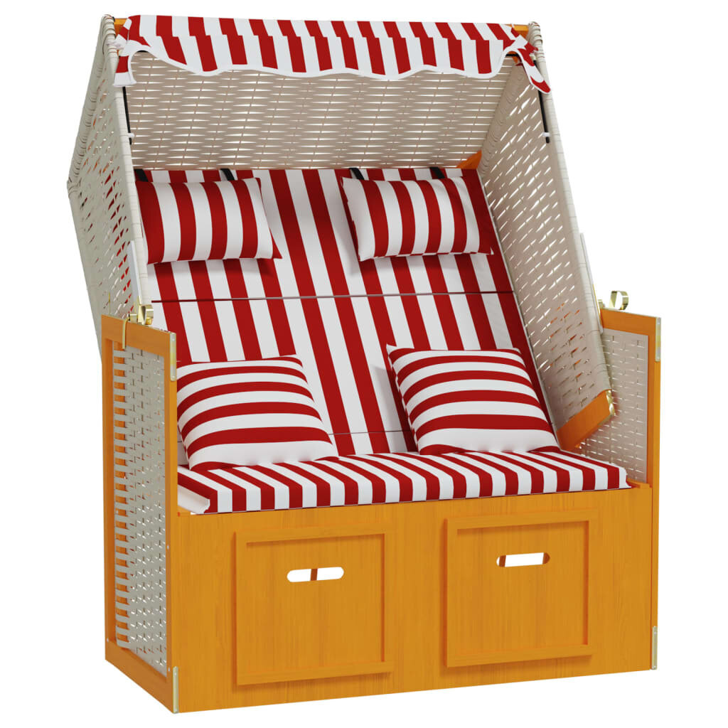 Paplūdimio kėdė, raudona/balta цена и информация | Lauko kėdės, foteliai, pufai | pigu.lt