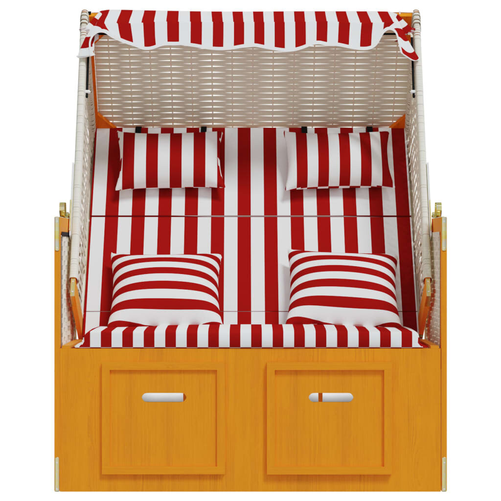 Paplūdimio kėdė, raudona/balta kaina ir informacija | Lauko kėdės, foteliai, pufai | pigu.lt