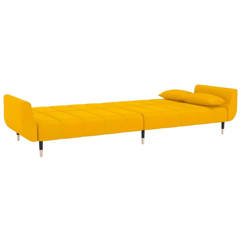 Sofa-lova vidaXL, geltona цена и информация | Sofos | pigu.lt