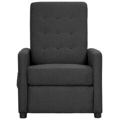 vidaXL Pakeliamas atlošiamas krėslas, tamsiai pilkos spalvos, audinys kaina ir informacija | Svetainės foteliai | pigu.lt